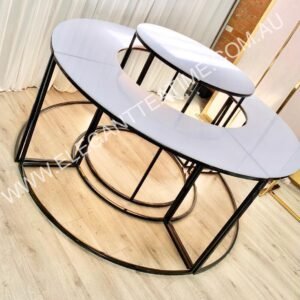 360 Black Display 2 Tier Table