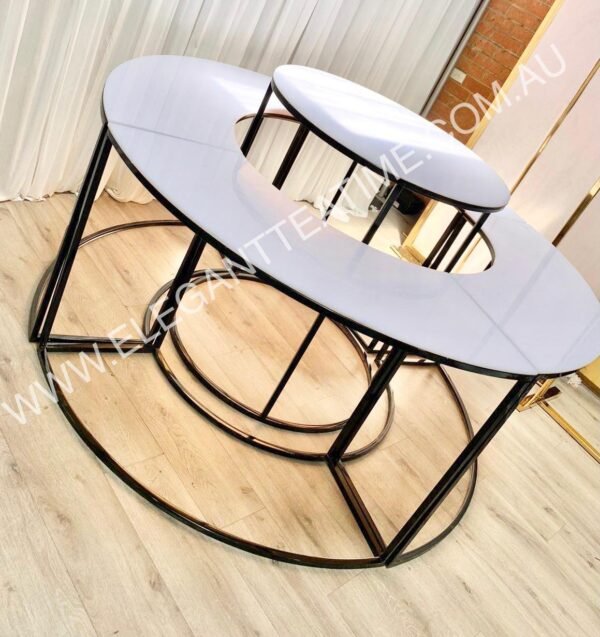 360 Black Display 2 Tier Table